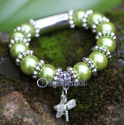 Bracelet, Made From Glassbeads With Metal