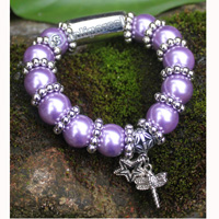 Bracelet, Made From Glassbeads With Metal