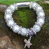 Bracelet, Made From Glassbeads With Metal