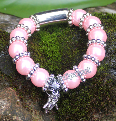 Bracelet, Made From Glassbeads With Metal