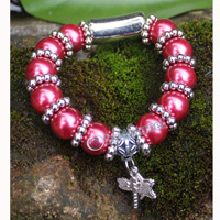 Bracelet, Made From Glassbeads With Metal