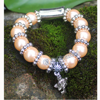 Bracelet, Made From Glassbeads With Metal