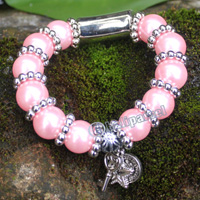 Bracelet, Made From Glassbeads With Metal