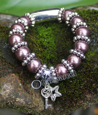 Bracelet, Made From Glassbeads With Metal