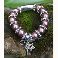 Bracelet, Made From Glassbeads With Metal