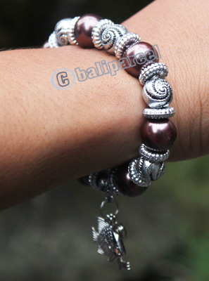 Bracelet, Made From Glassbeads With Metal