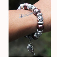 Bracelet, Made From Glassbeads With Metal
