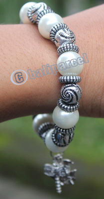Bracelet, Made From Glassbeads With Metal