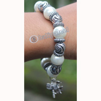 Bracelet, Made From Glassbeads With Metal
