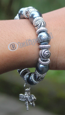 Bracelet, Made From Glassbeads With Metal