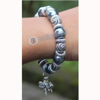 Bracelet, Made From Glassbeads With Metal
