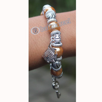 Bracelet, Made From Glassbeads With Metal