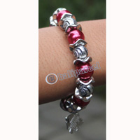 Bracelet, Made From Glassbeads With Metal