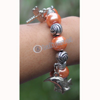 Bracelet, Made From Glassbeads With Metal