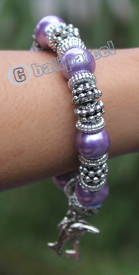 Bracelet, Made From Glassbeads With Metal