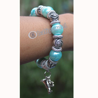 Bracelet, Made From Glassbeads With Metal