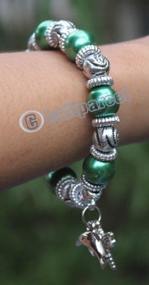Bracelet, Made From Glassbeads With Metal