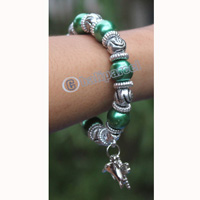 Bracelet, Made From Glassbeads With Metal