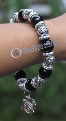 Bracelet, Made From Glassbeads With Metal