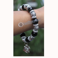 Bracelet, Made From Glassbeads With Metal