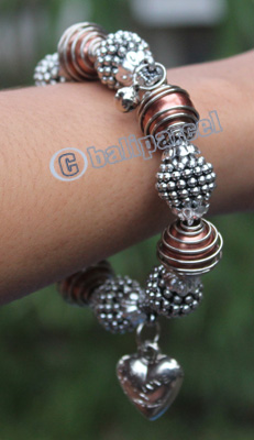 Bracelet, Made From Glassbeads With Metal