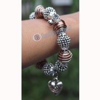 Bracelet, Made From Glassbeads With Metal