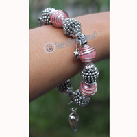 Bracelet, Made From Glassbeads With Metal