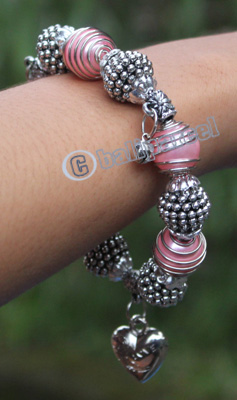 Bracelet, Made From Glassbeads With Metal