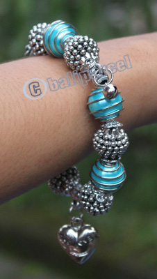 Bracelet, Made From Glassbeads With Metal