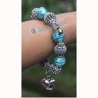 Bracelet, Made From Glassbeads With Metal