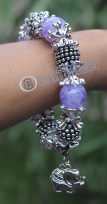 Bracelet, Made From Glassbeads With Metal