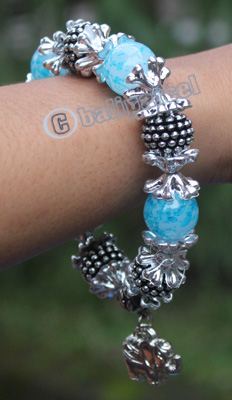 Bracelet, Made From Glassbeads With Metal