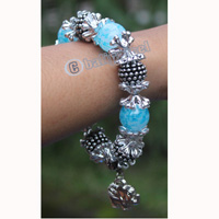 Bracelet, Made From Glassbeads With Metal