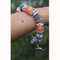 Bracelet, Made From Glassbeads With Metal