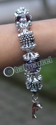 Bracelet, Made From Glassbeads With Metal