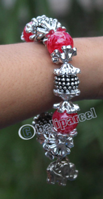Bracelet, Made From Glassbeads With Metal