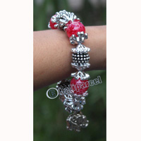 Bracelet, Made From Glassbeads With Metal