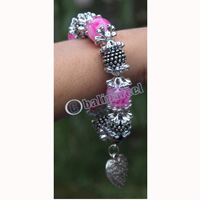Bracelet, Made From Glassbeads With Metal
