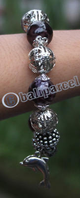 Bracelet, Made From Glassbeads With Metal