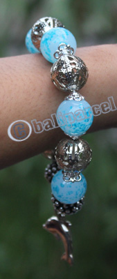 Bracelet, Made From Glassbeads With Metal
