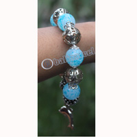 Bracelet, Made From Glassbeads With Metal