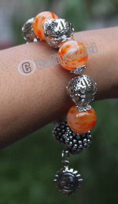 Bracelet, Made From Glassbeads With Metal