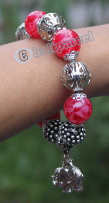 Bracelet, Made From Glassbeads With Metal