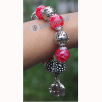 Bracelet, Made From Glassbeads With Metal