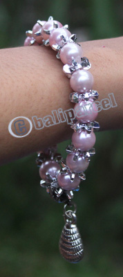 Bracelet, Made From Glassbeads With Metal