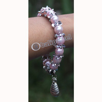 Bracelet, Made From Glassbeads With Metal