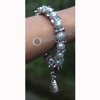 Bracelet, Made From Glassbeads With Metal