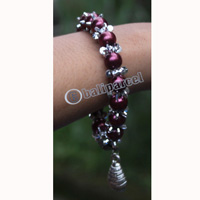 Bracelet, Made From Glassbeads With Metal
