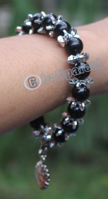 Bracelet, Made From Glassbeads With Metal
