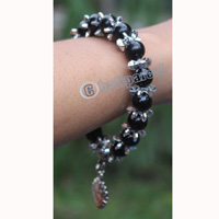 Bracelet, Made From Glassbeads With Metal